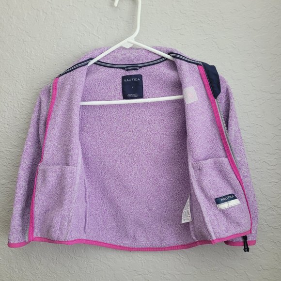Nautica Girl's Purple Jacket with Pink Trim - Size 6 - Picture 4 of 13